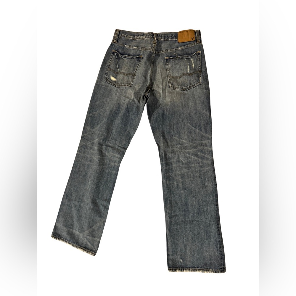 American Eagle Relaxed Fit Bootcut Distressed Jeans 34x34 - Picture 6 of 12